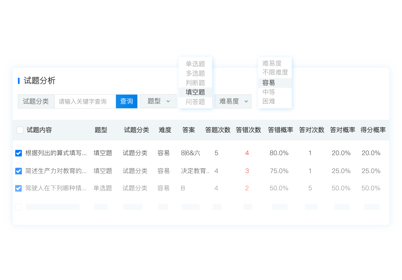 答题统计